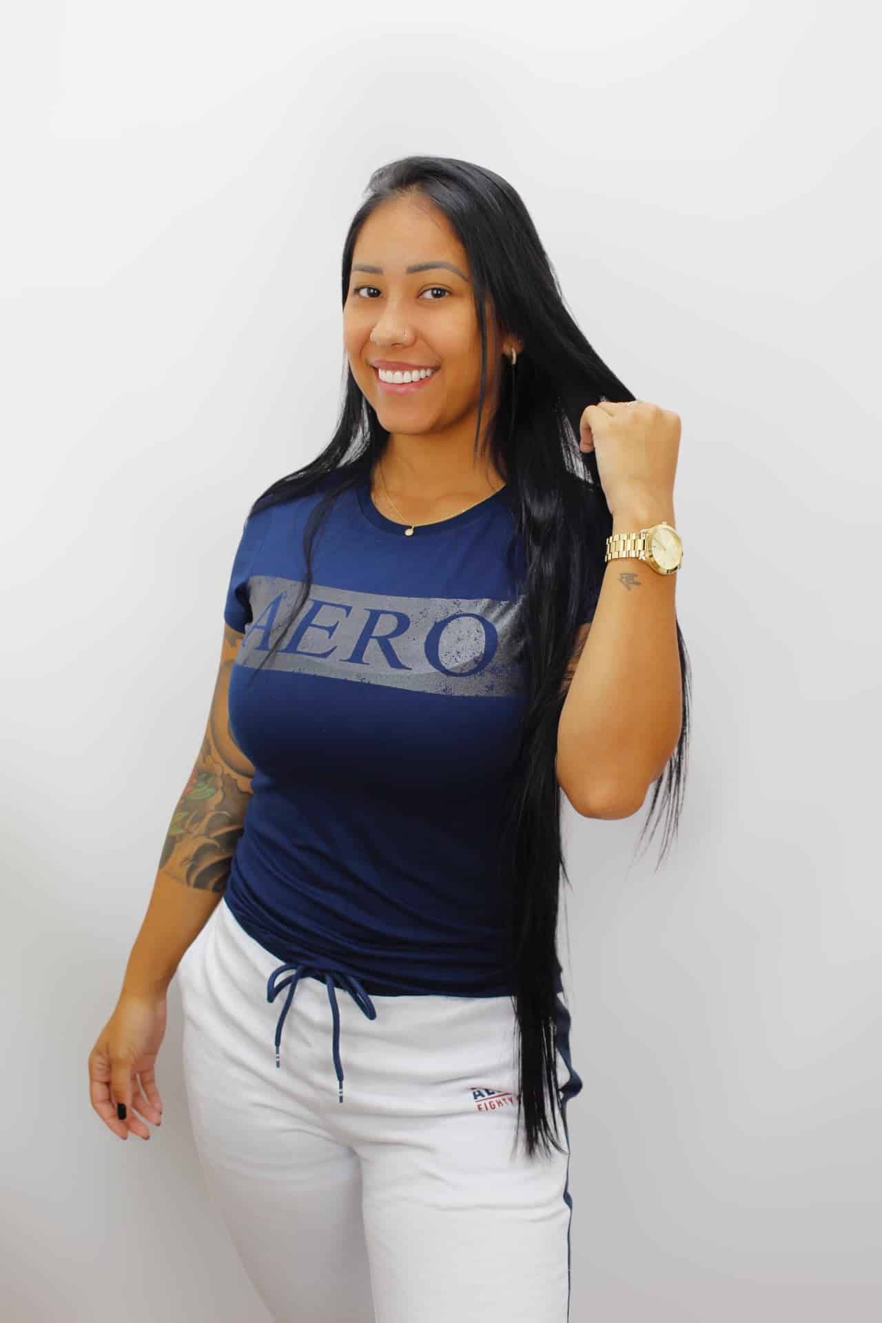 Camiseta Aeropostale Feminina - Azul - Ale Imports