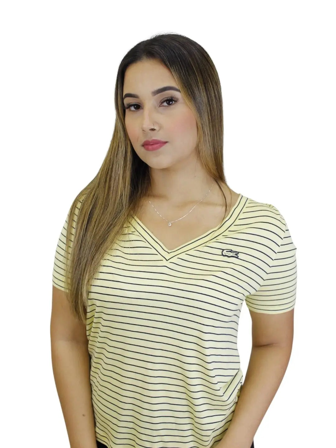 Camiseta Lacoste Feminina - Amarela - Ale Imports