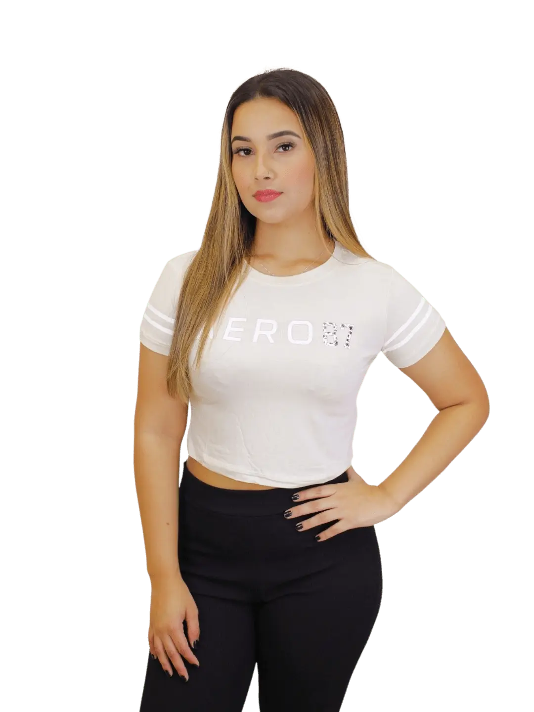 Camiseta aeropostale Feminina Cropped - Rosa - Ale Imports