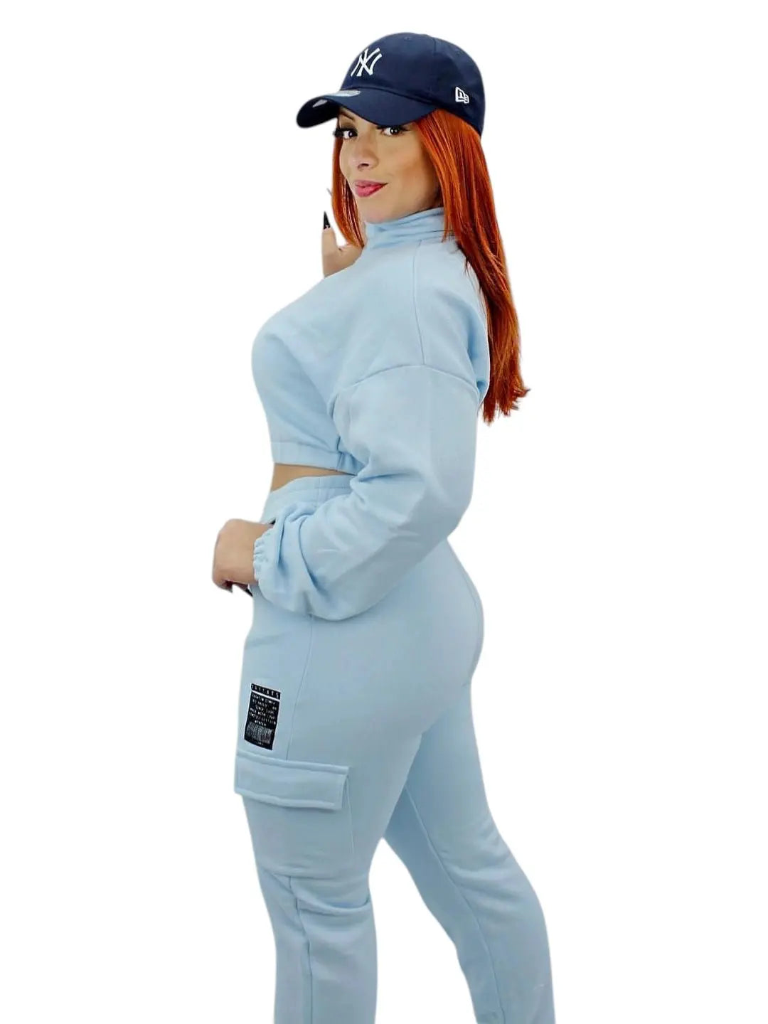 Conjunto Feminino Moletom Tricats - Azul - Ale Imports