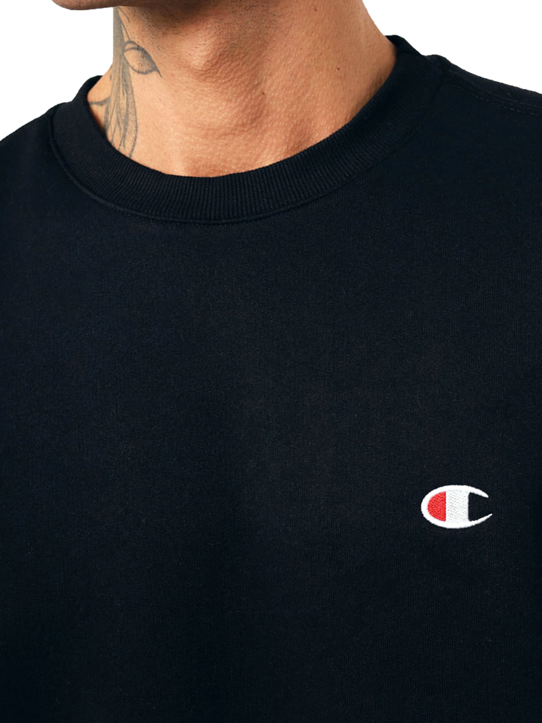 Moletom Careca Champion Masculino C Logo Bordado — Preto- GF371B