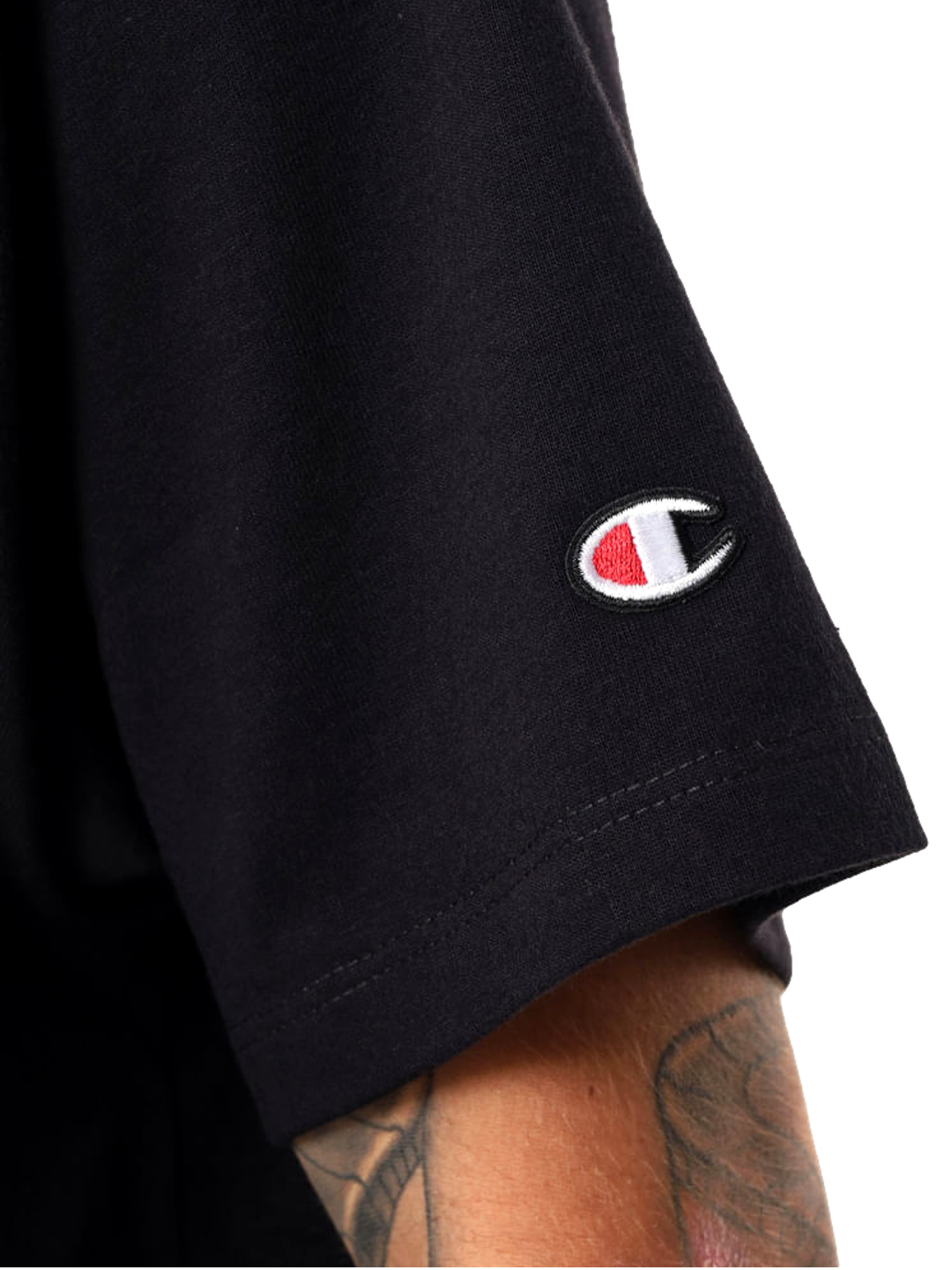 Camiseta Champion Masculina Life Script Logo Emb - Preta