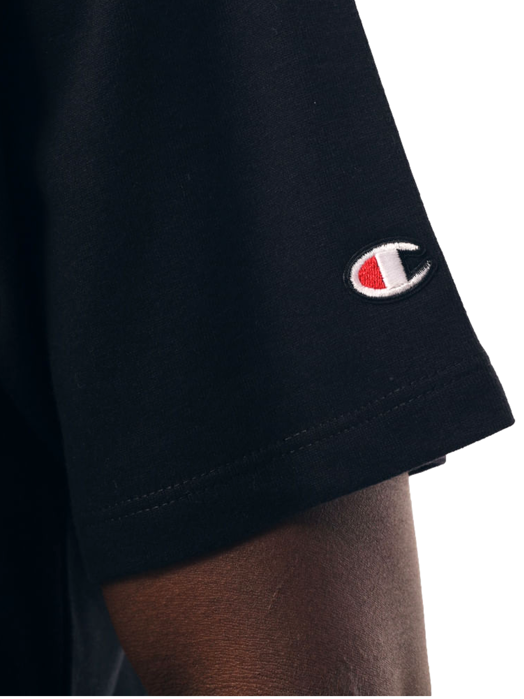 Camiseta Champion Masculina Life Script Stitch Bordado — Preto