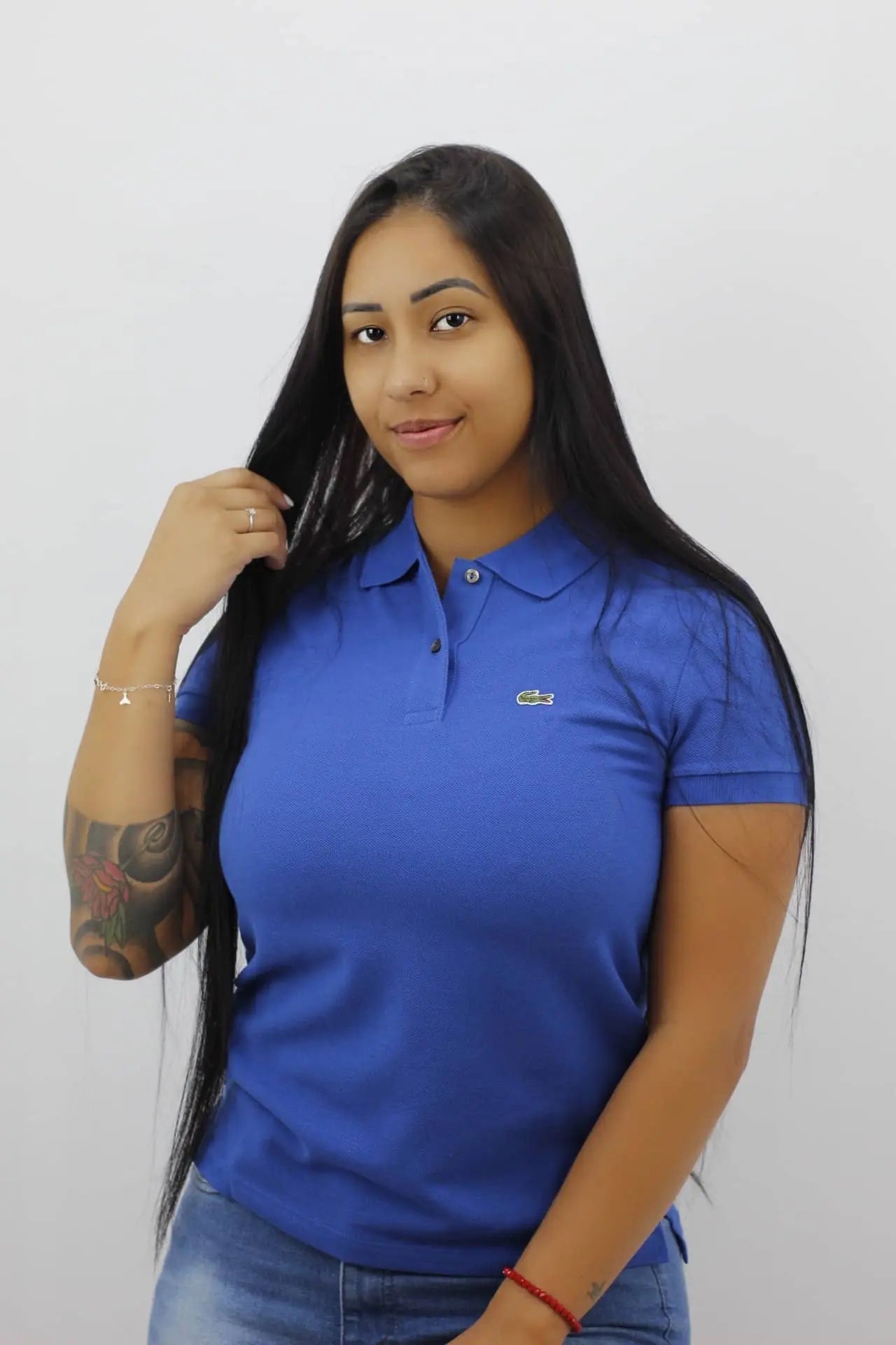 Polo Lacoste Feminina - Azul - Ale Imports