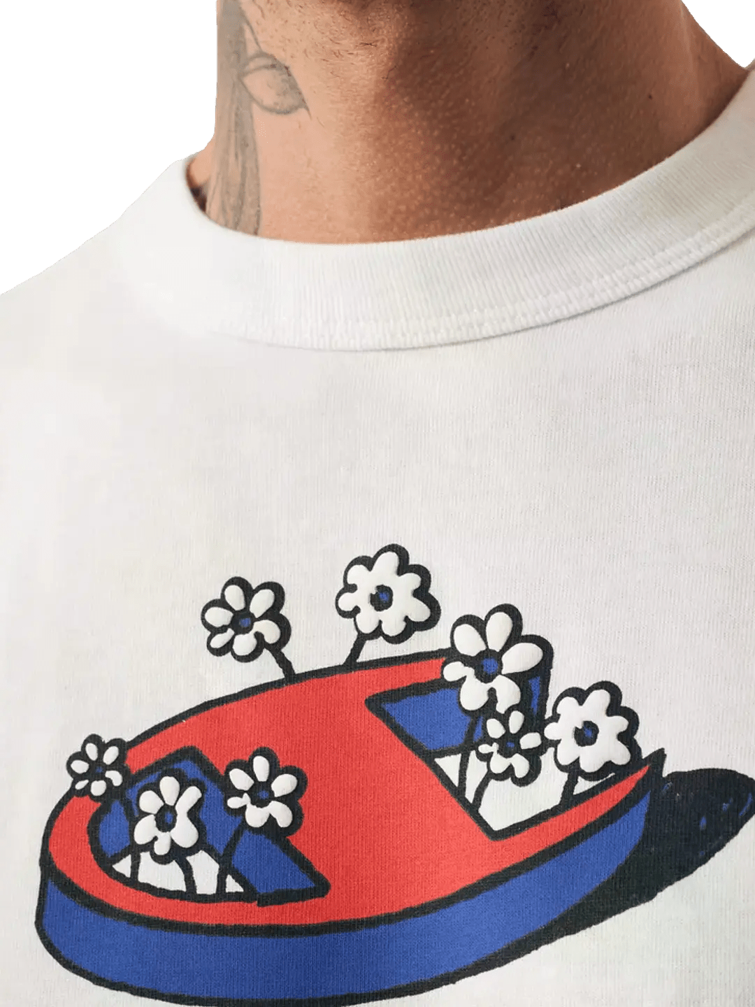 Camiseta Champion Masculina Life C Flowers - Branca - Ale Imports