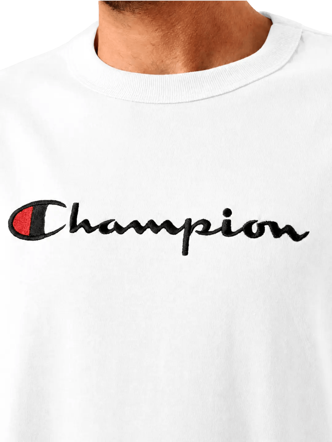 Camiseta Champion Masculina Life Script Logo Emb - Branca - Ale Imports