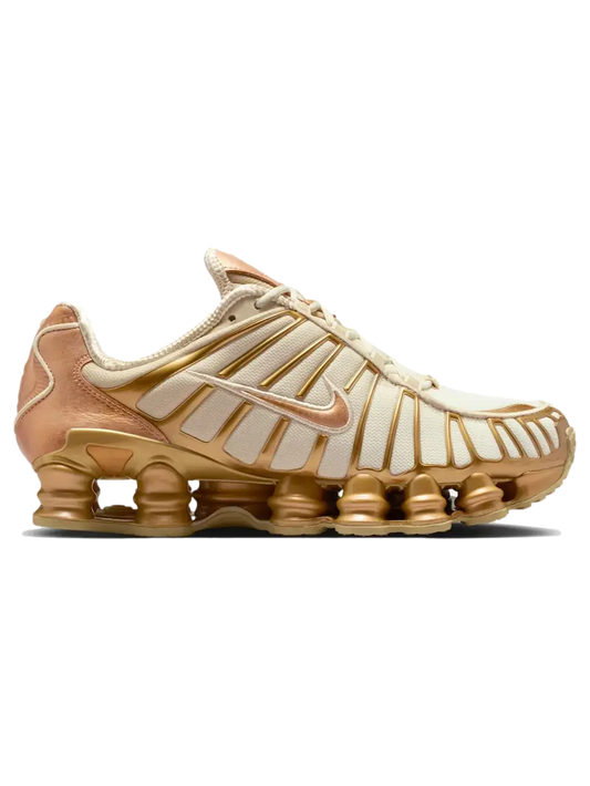 Design sofisticado casual: principais características do Nike Shox dourado - Ale Imports