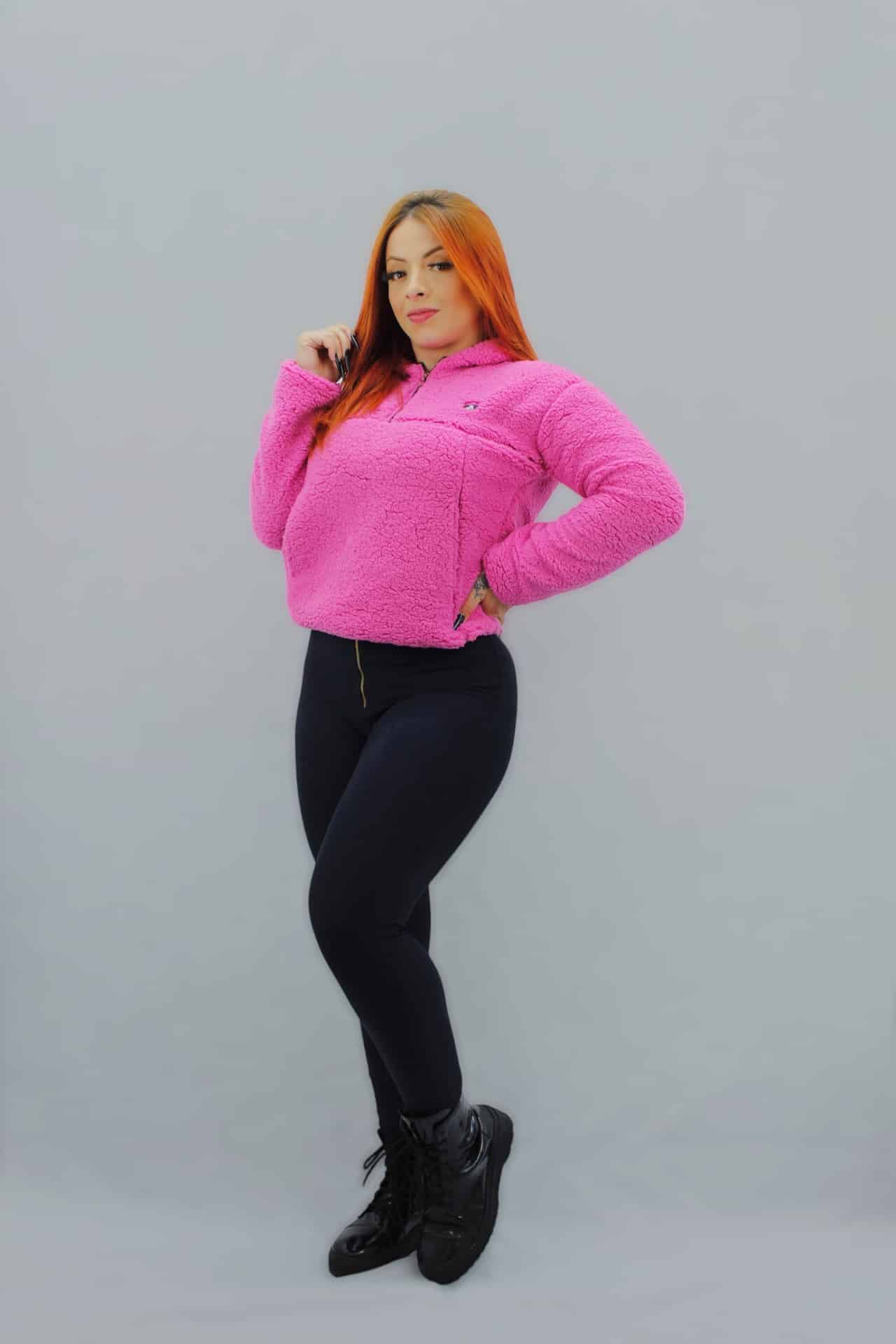 Moletom Feminino Pelúcia Tricats - Rosa - Ale Imports