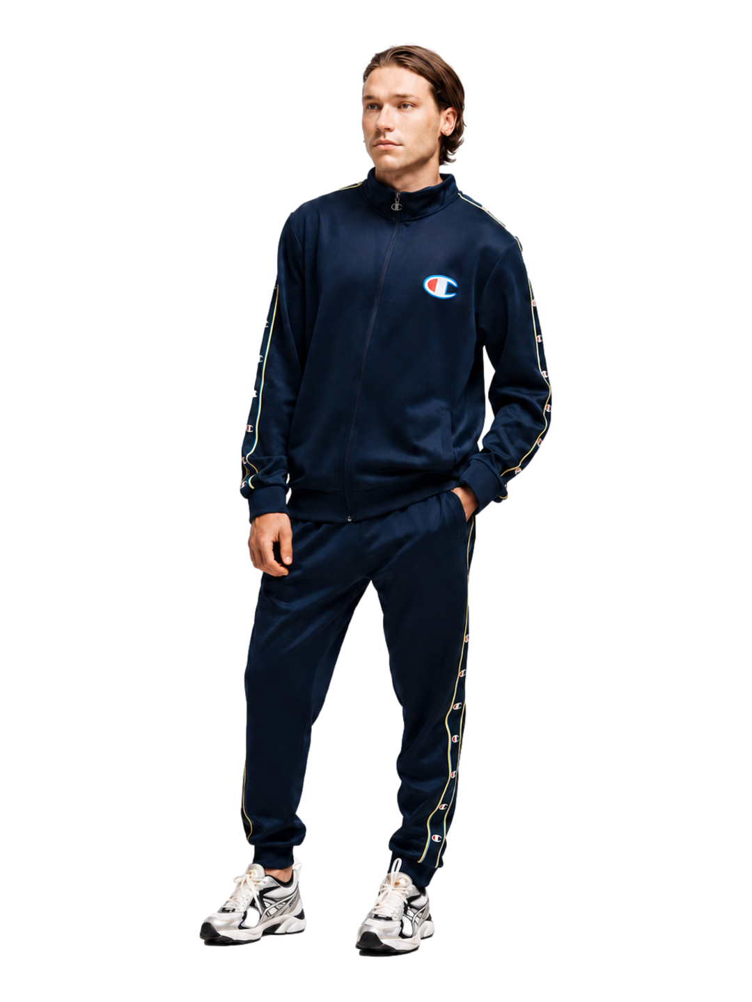Conjunto Agasalho Masculino Champion Active C Tape — Azul