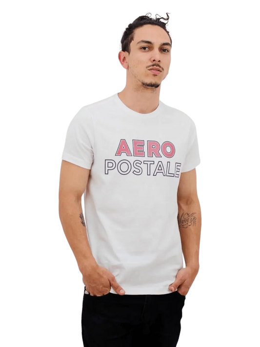 Camiseta Aeropostale Masculina - Branca - Ale Imports