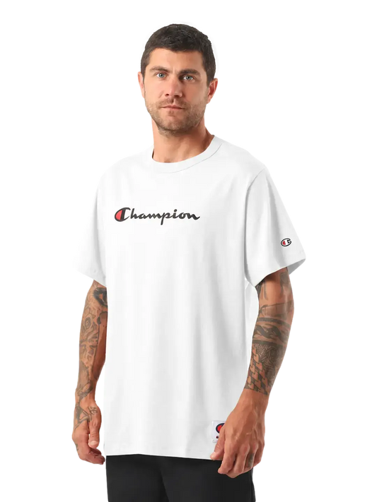 Camiseta Champion Masculina Life Script Logo Emb - Branca Champion
