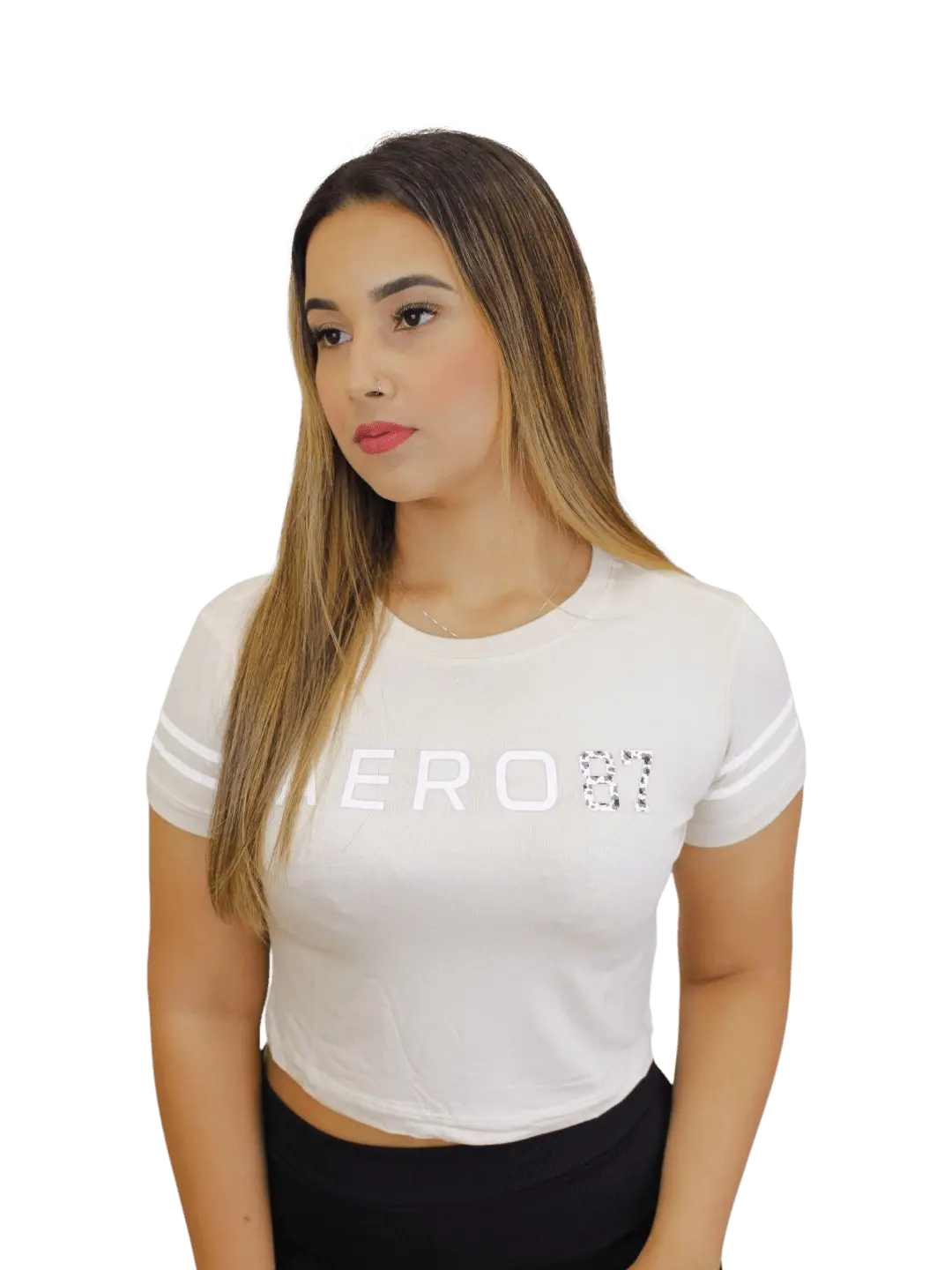 Camiseta aeropostale Feminina Cropped - Rosa - Ale Imports