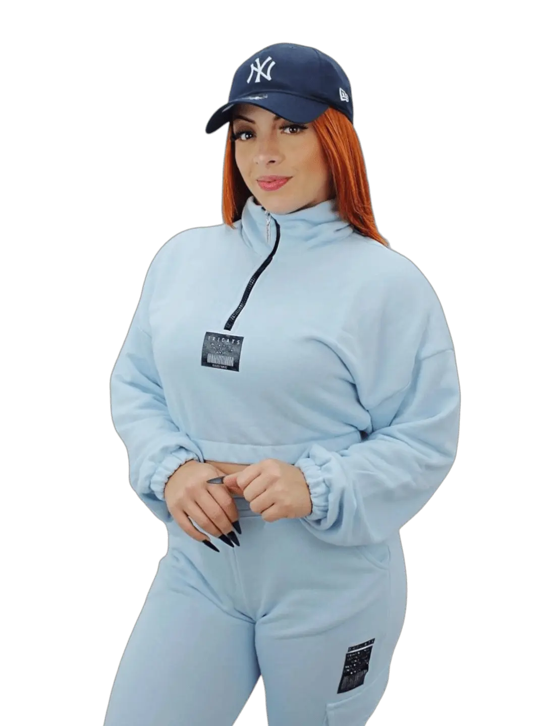 Conjunto Feminino Moletom Tricats - Azul - Ale Imports