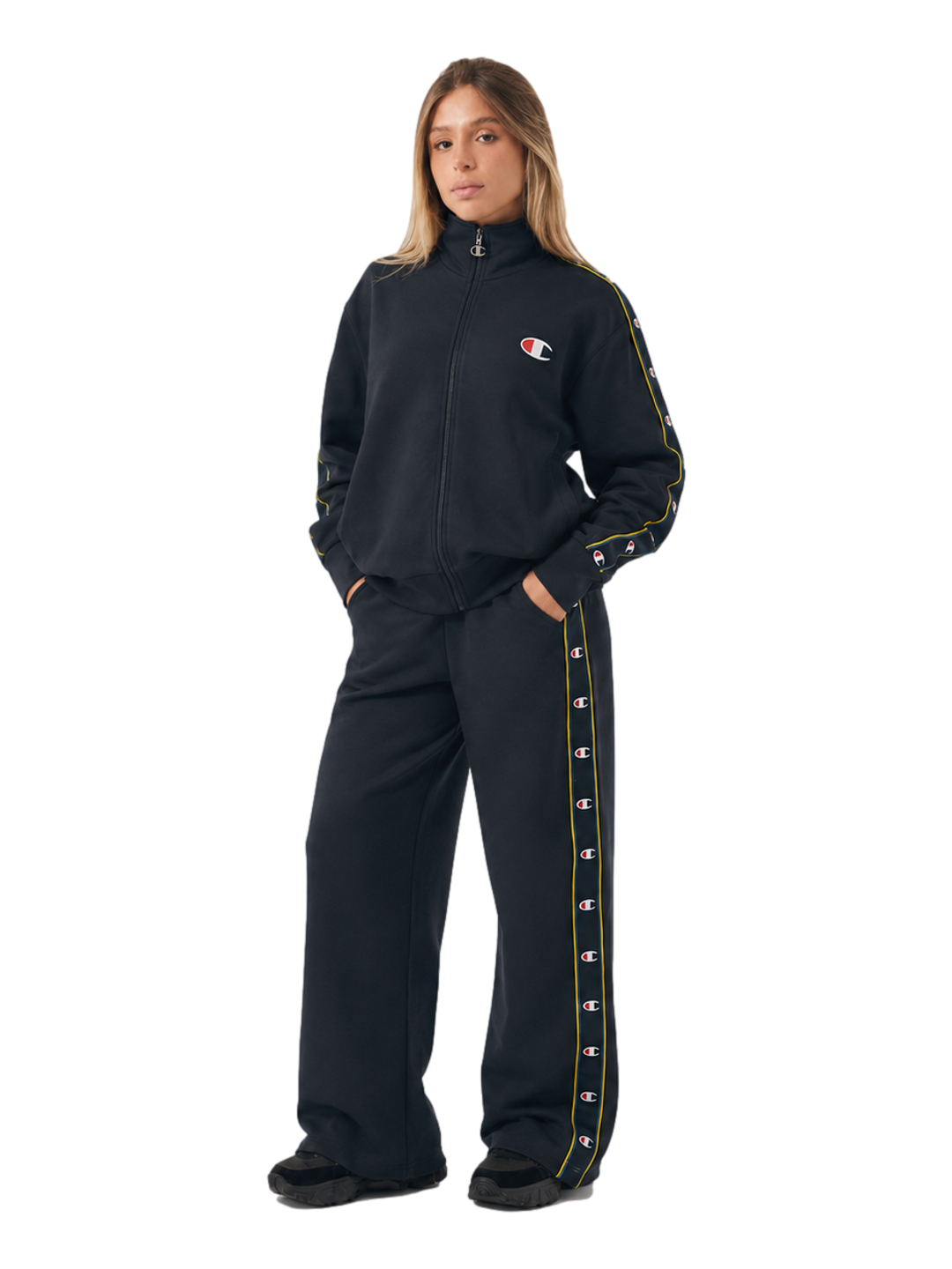 Conjunto Agasalho Feminino Champion Active C Tape - Preto- LTKF001B