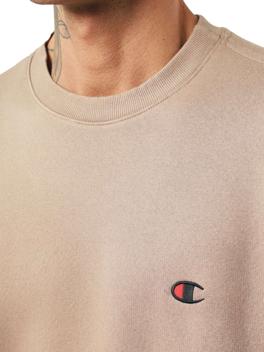 Moletom Careca Champion Masculino C Logo Bordado — Khaki-GF371B