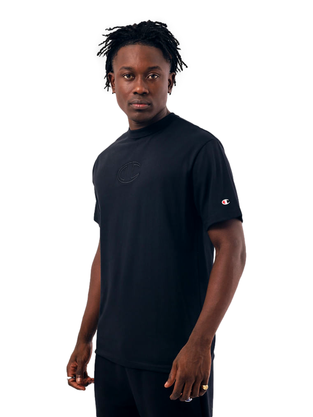 Camiseta Champion Masculina Life C Logo 3D Bordado — Preto