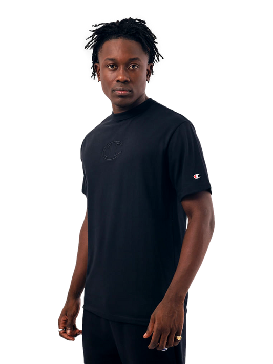 Camiseta Champion Masculina Life C Logo 3D Bordado — Preto