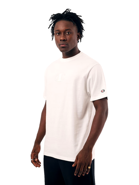 Camiseta Champion Masculina Life C Logo 3D Bordado — Off-White