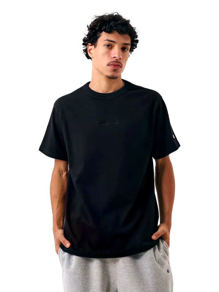 Camiseta Champion Masculina Life Heritage Mini Script - Preta