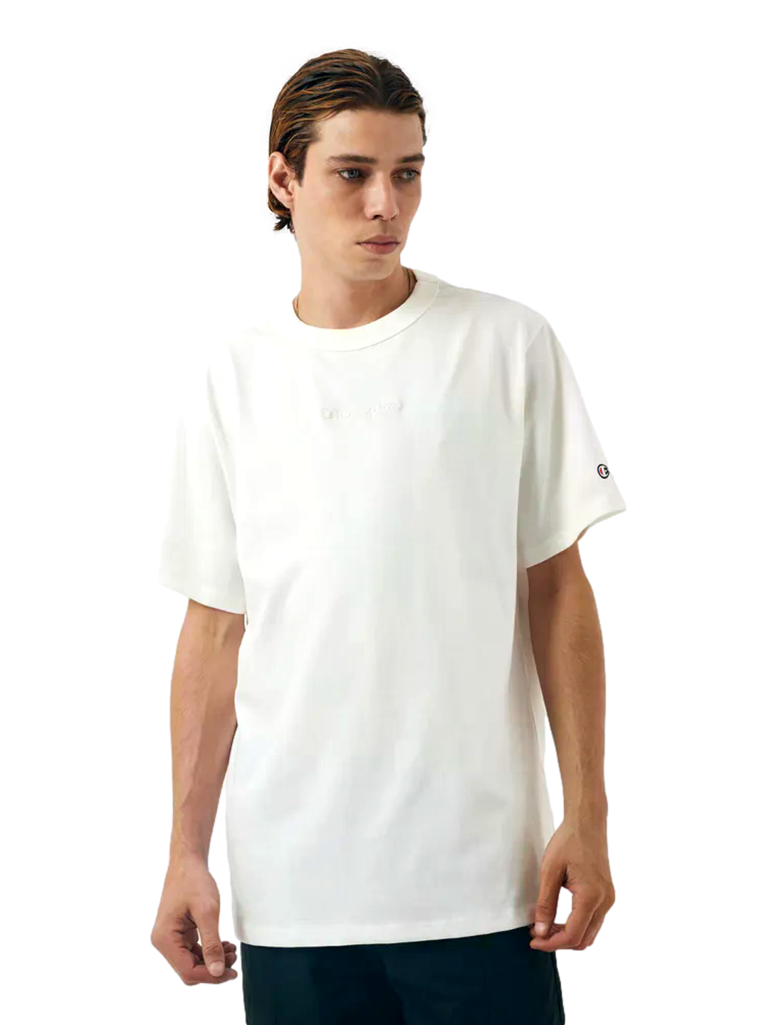 Camiseta Champion Masculina Life Heritage Mini Script - Branca