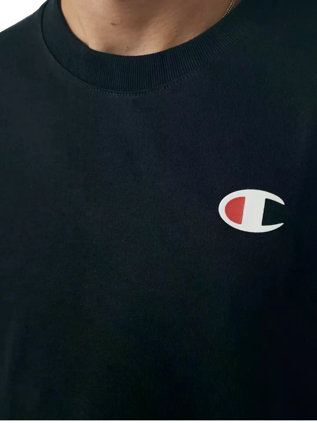 Camiseta Champion Masculina Life Boxy Nano Text  Ink- Preta Champion