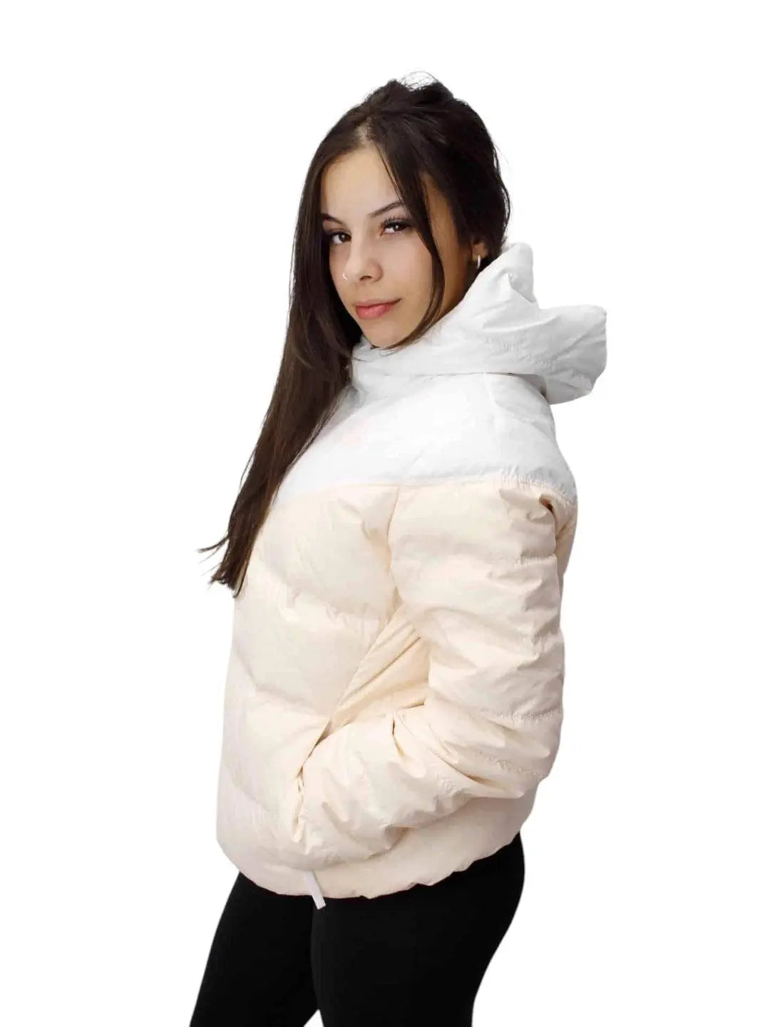 Jaqueta Nike Feminina Dupla face - Bobojaco - Bege - Ale Imports