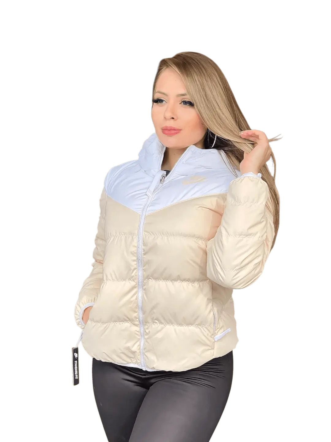 Jaqueta Nike Feminina Dupla face - Bobojaco - Bege - Ale Imports