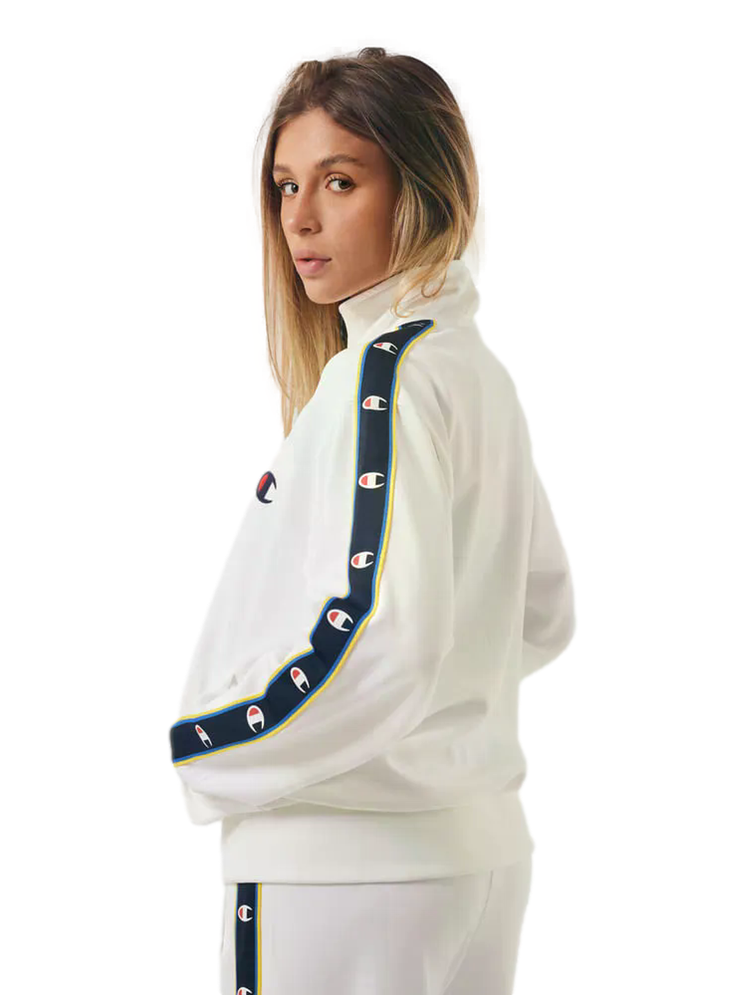 Conjunto Agasalho Feminino Champion Active C Tape - Branco- LTKF001B