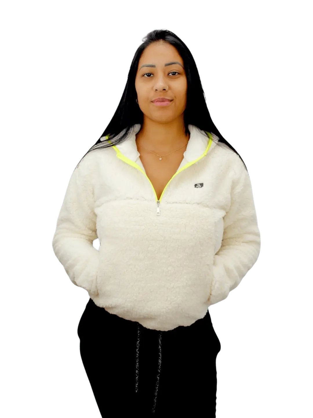 Moletom Feminino Tricats De Pelúcia - Branco - Ale Imports