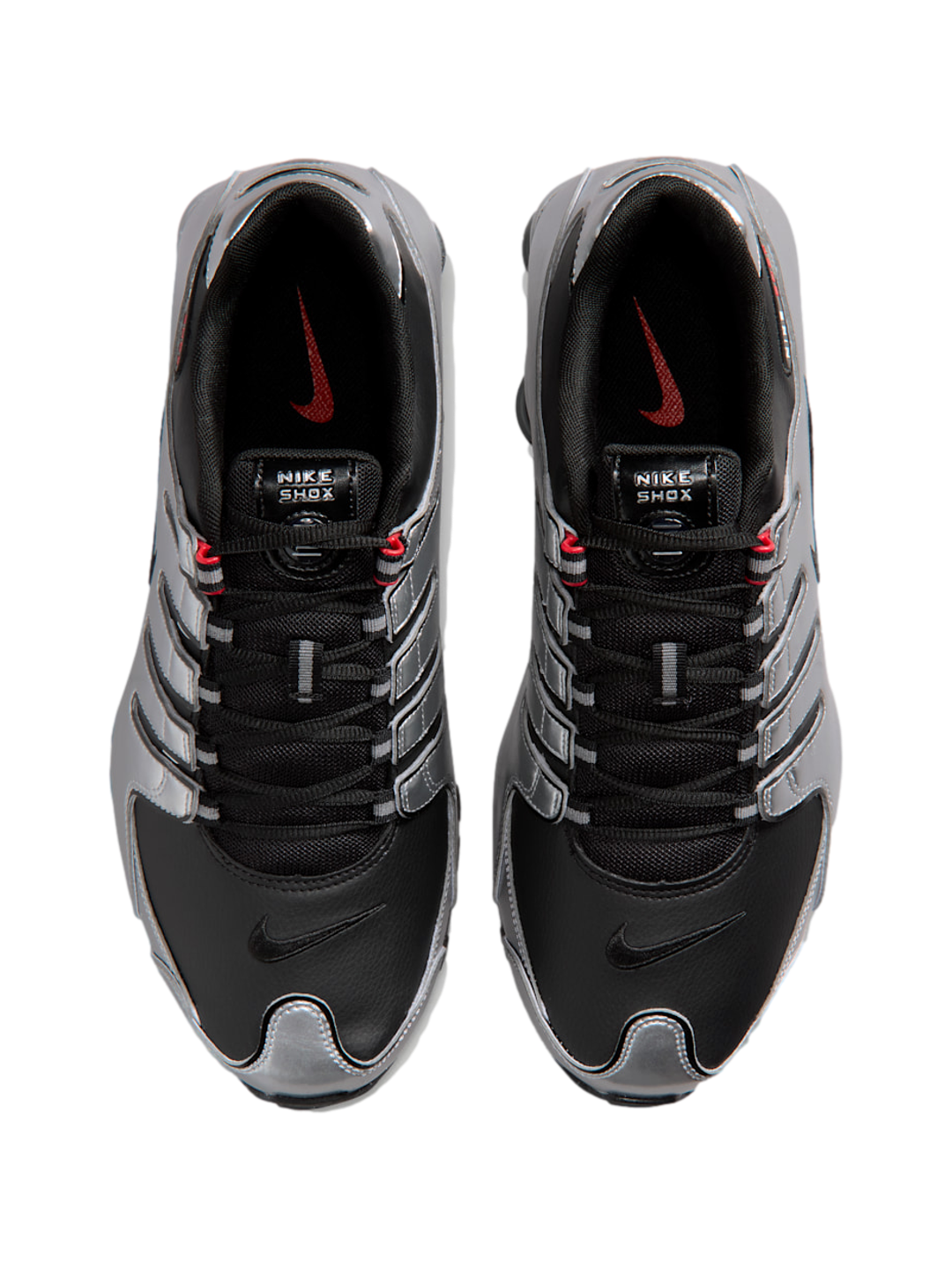 Nike Shox NZ — Prata Metálico/Preto/Vermelho - IU7506-001
