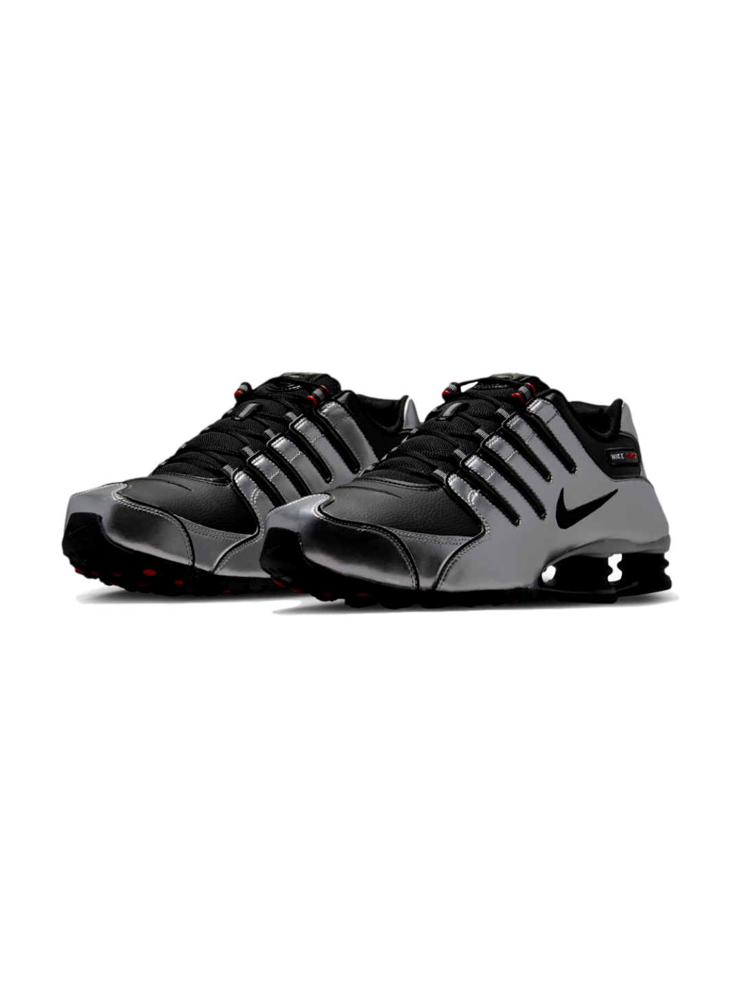 Nike Shox NZ — Prata Metálico/Preto/Vermelho - IU7506-001