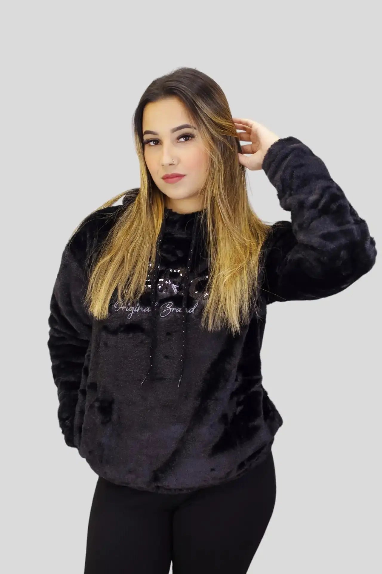 Moletom aeropostale feminino, de pelúcia - Ale Imports