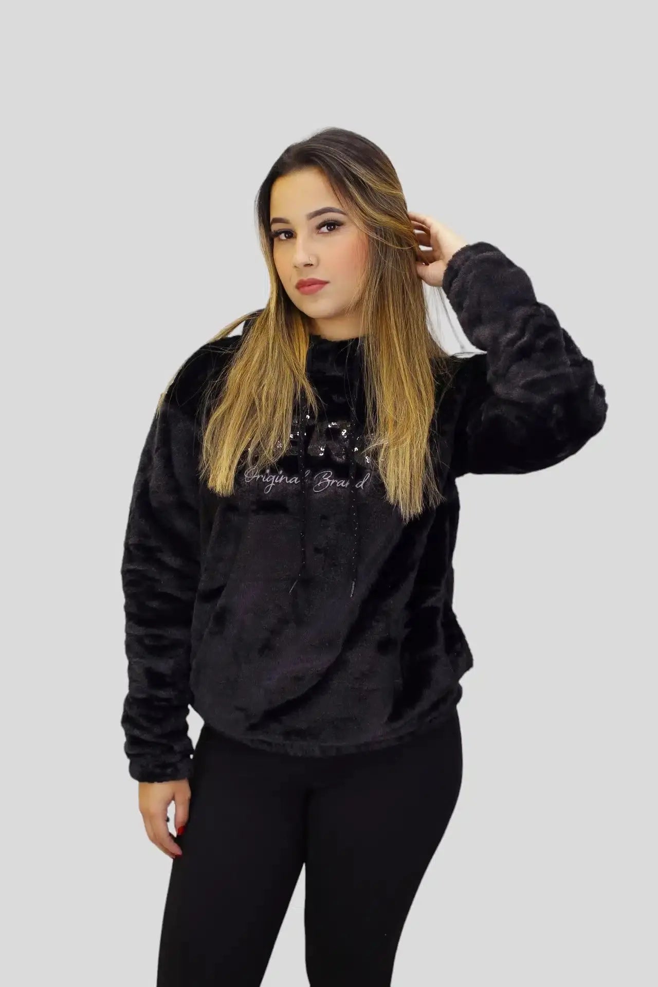 Moletom aeropostale feminino, de pelúcia - Ale Imports