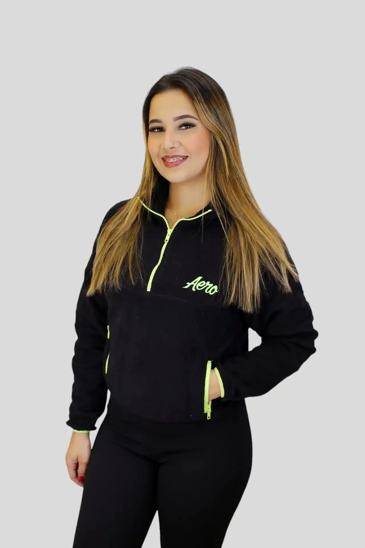 Jaqueta aeropostale feminina, pelúcia - Ale Imports