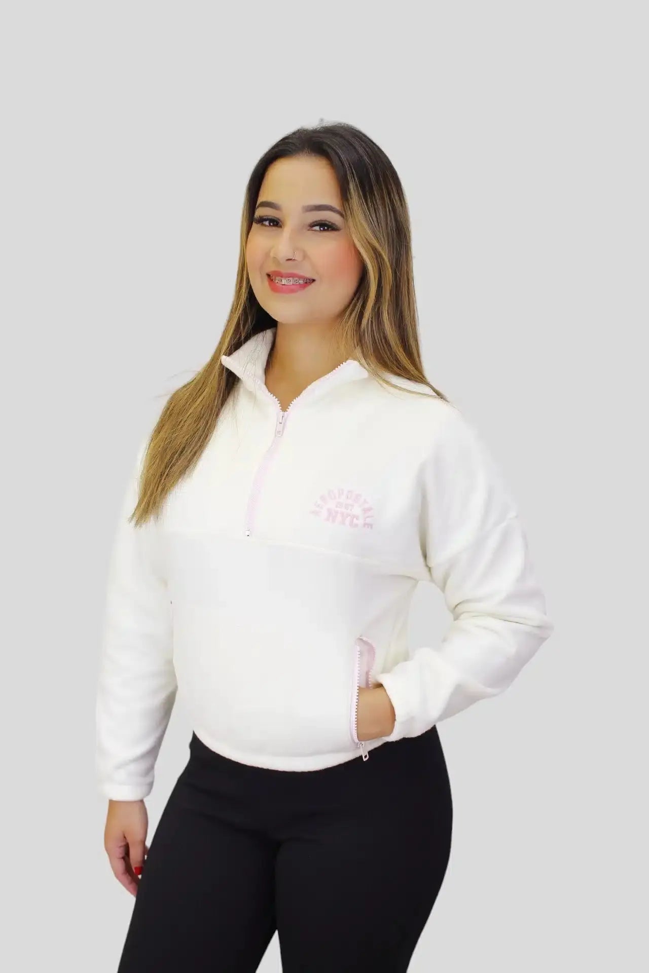 Jaqueta aeropostale feminina, pelúcia - Ale Imports