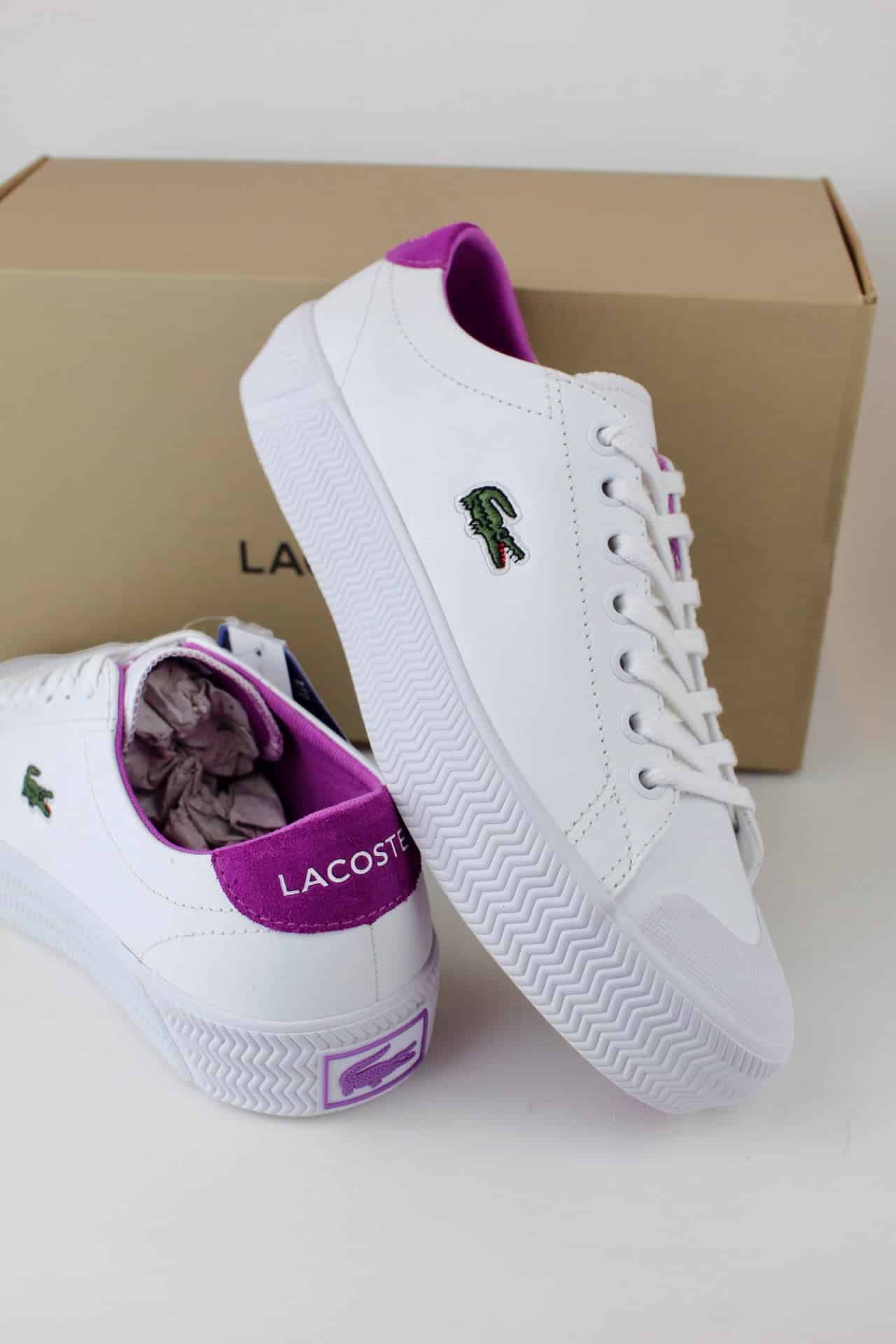 Tênis Lacoste Feminino Gripshot - Branco e Roxo - Ale Imports