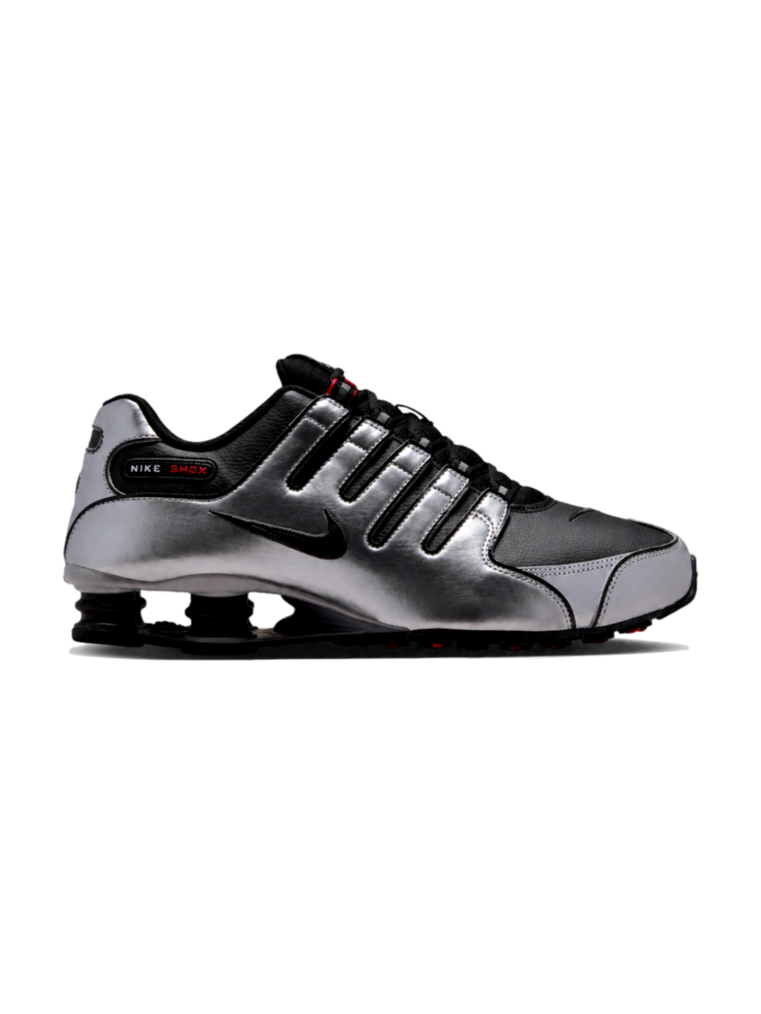 Nike Shox NZ — Prata Metálico/Preto/Vermelho - IU7506-001