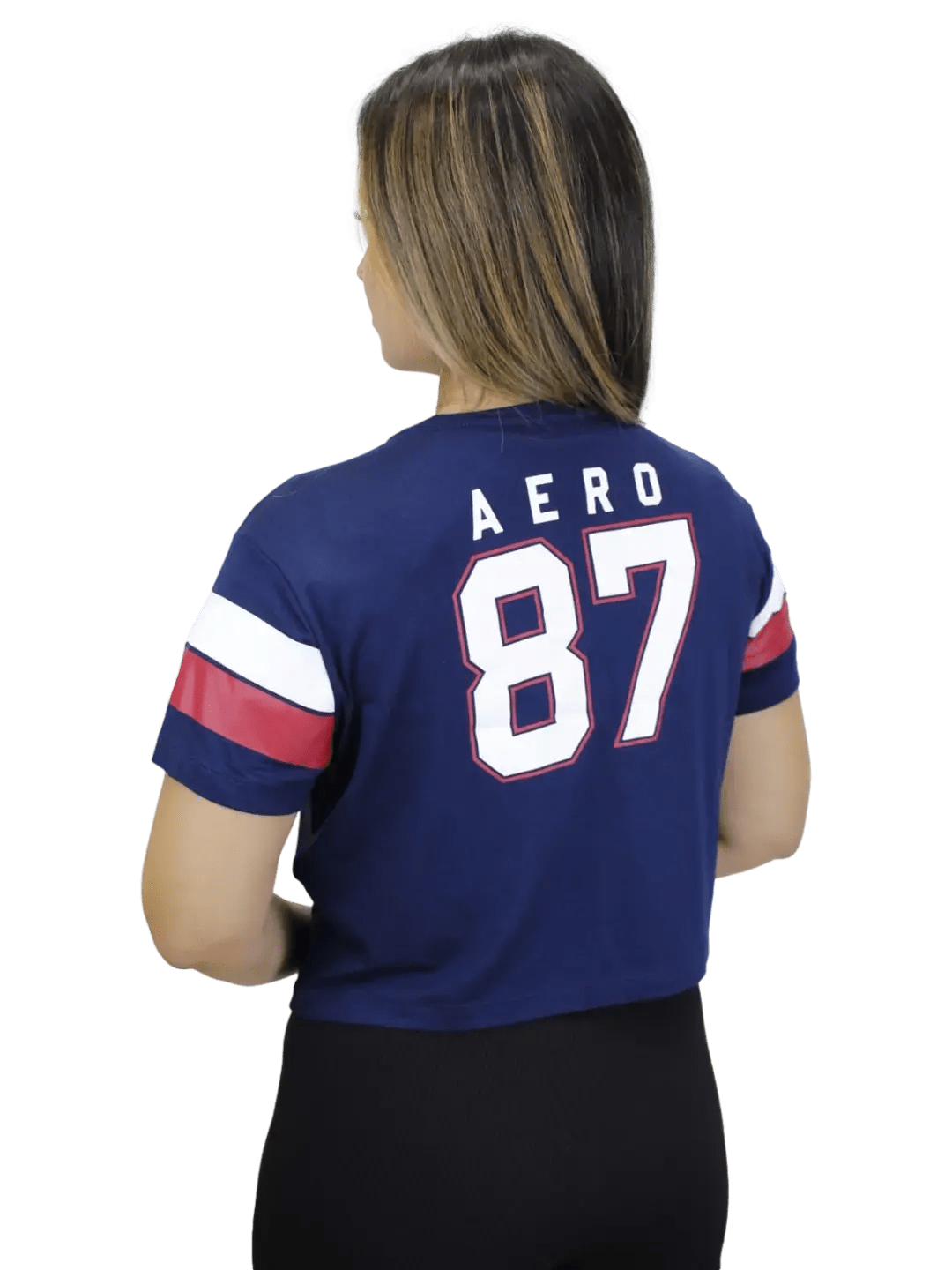 Camiseta Aeropostale Feminina cropped - azul - Ale Imports