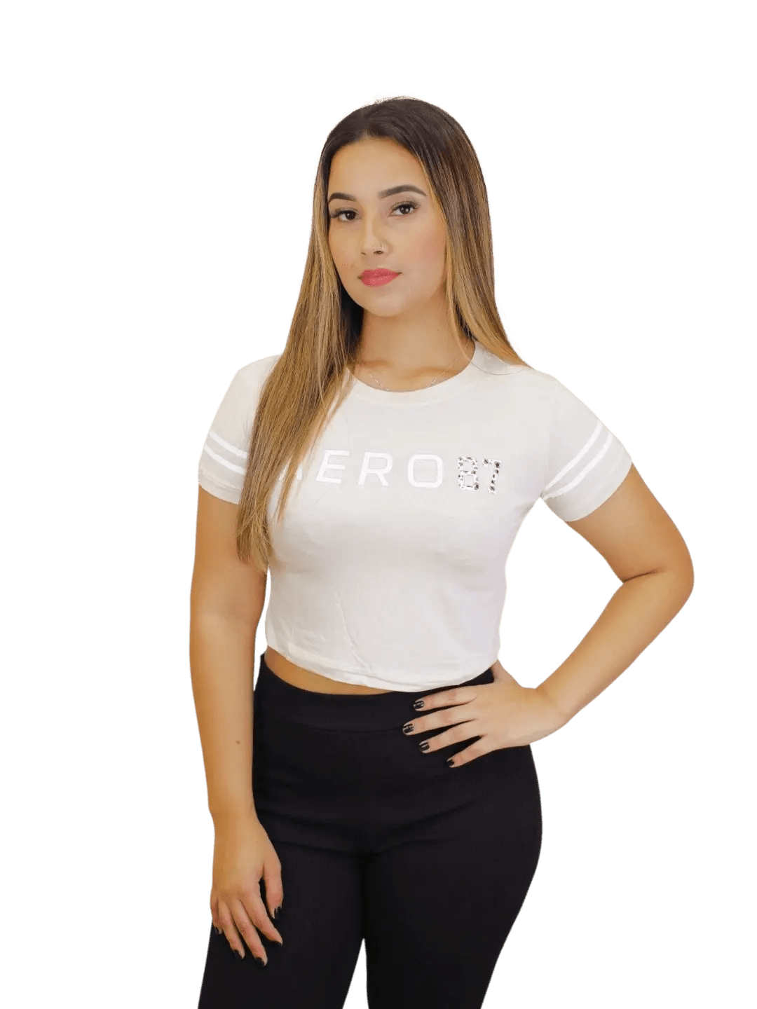 Camiseta aeropostale Feminina Cropped - Rosa - Ale Imports