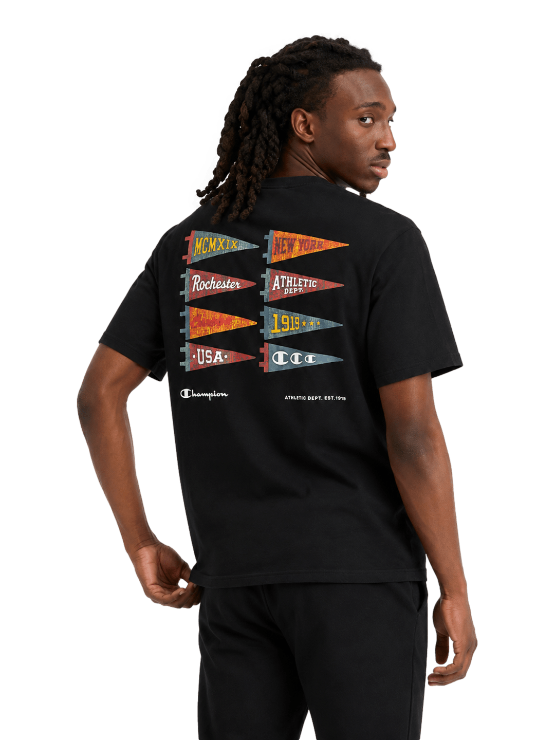 Camiseta Champion Athletic Mc Retro Flg - Preto - Ale Imports