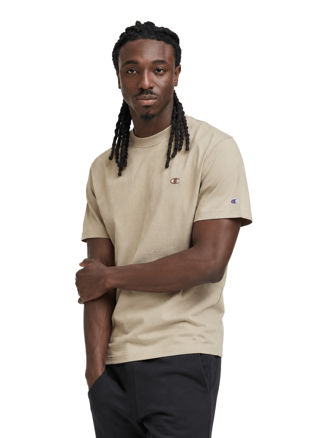 Camiseta Champion Essential Athletic Mc Bege Masculina - Ale Imports