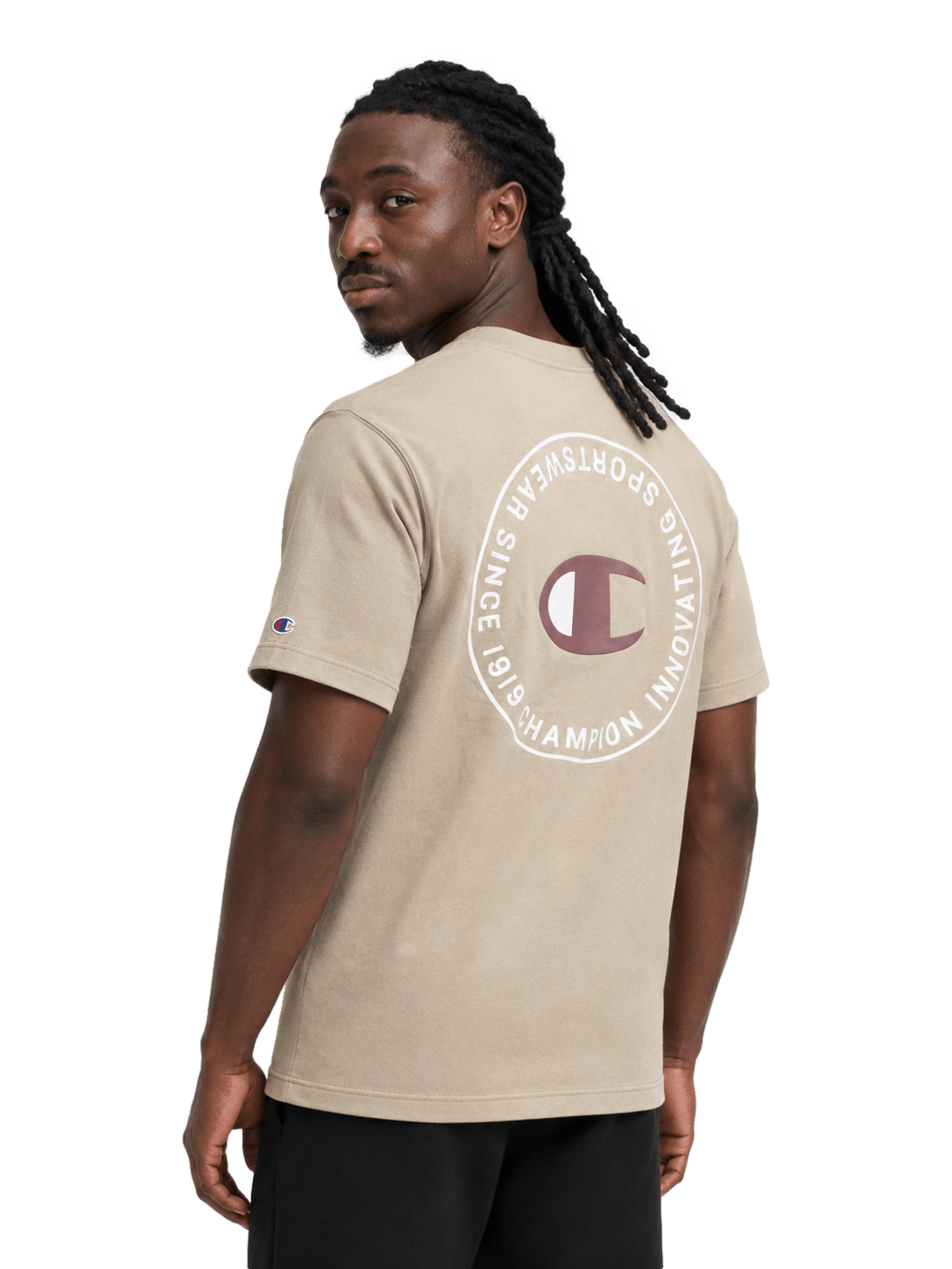 Camiseta Champion Essential Athletic Mc Bege Masculina - Ale Imports