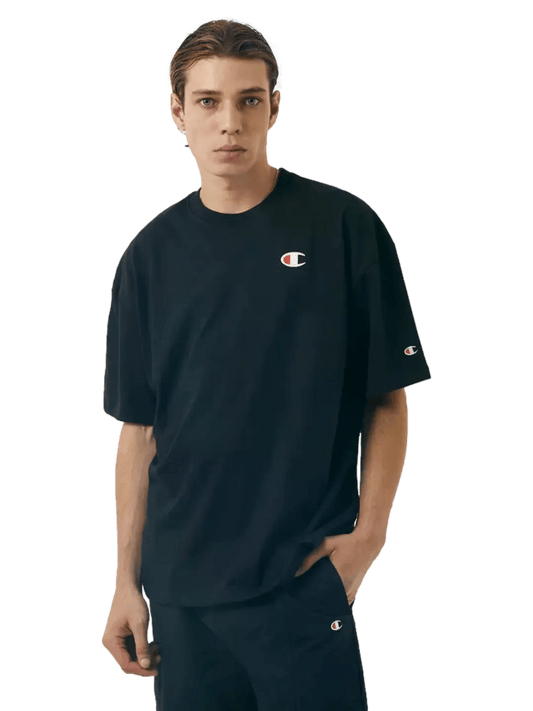 Camiseta Champion Masculina Life Boxy Nano Text Ink - Preta - Ale Imports