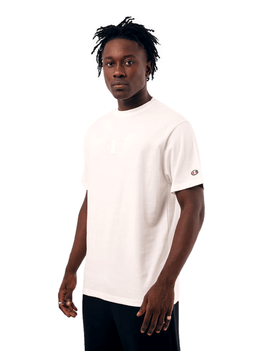 Camiseta Champion Masculina Life C Logo 3D Bordado — Off-White - Ale Imports