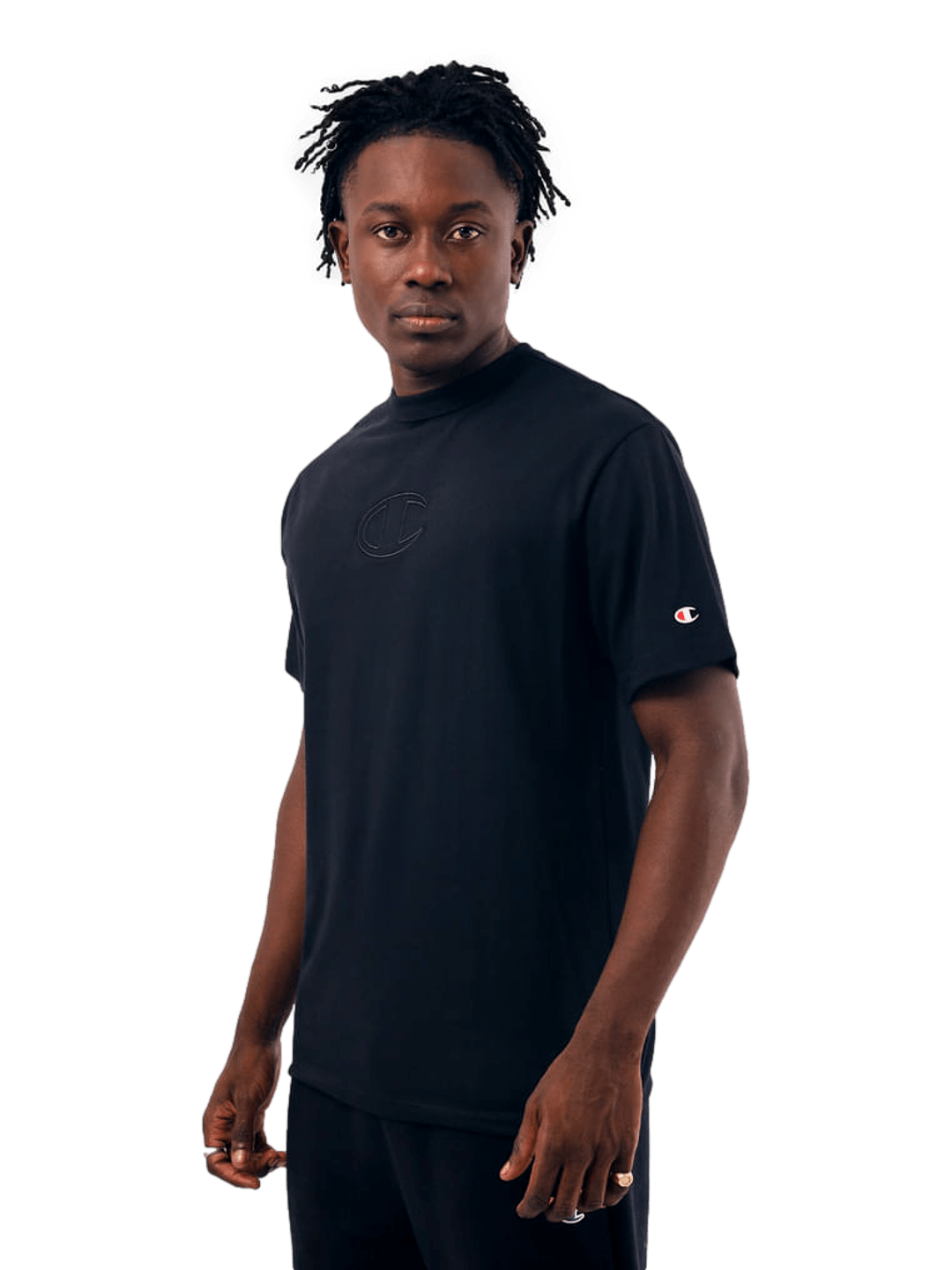 Camiseta Champion Masculina Life C Logo 3D Bordado — Preto - Ale Imports