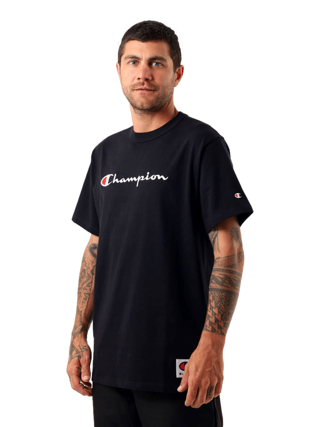 Camiseta Champion Masculina Life Script Logo Emb - Preta - Ale Imports