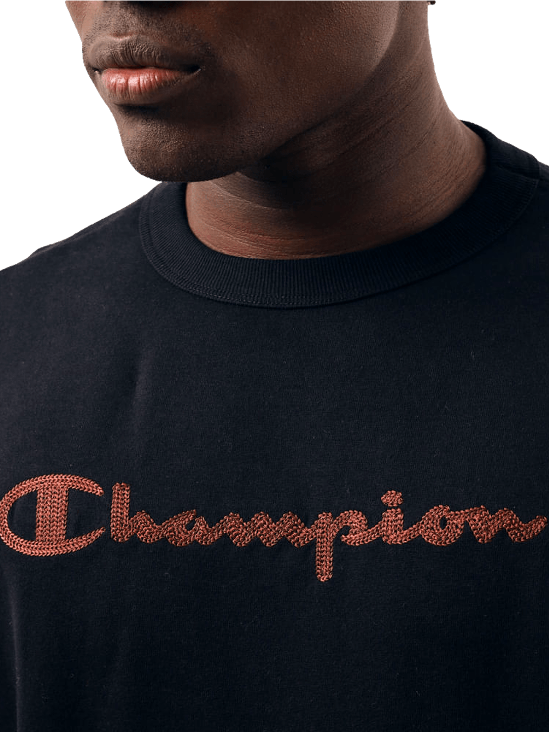 Camiseta Champion Masculina Life Script Stitch Bordado — Preto - Ale Imports