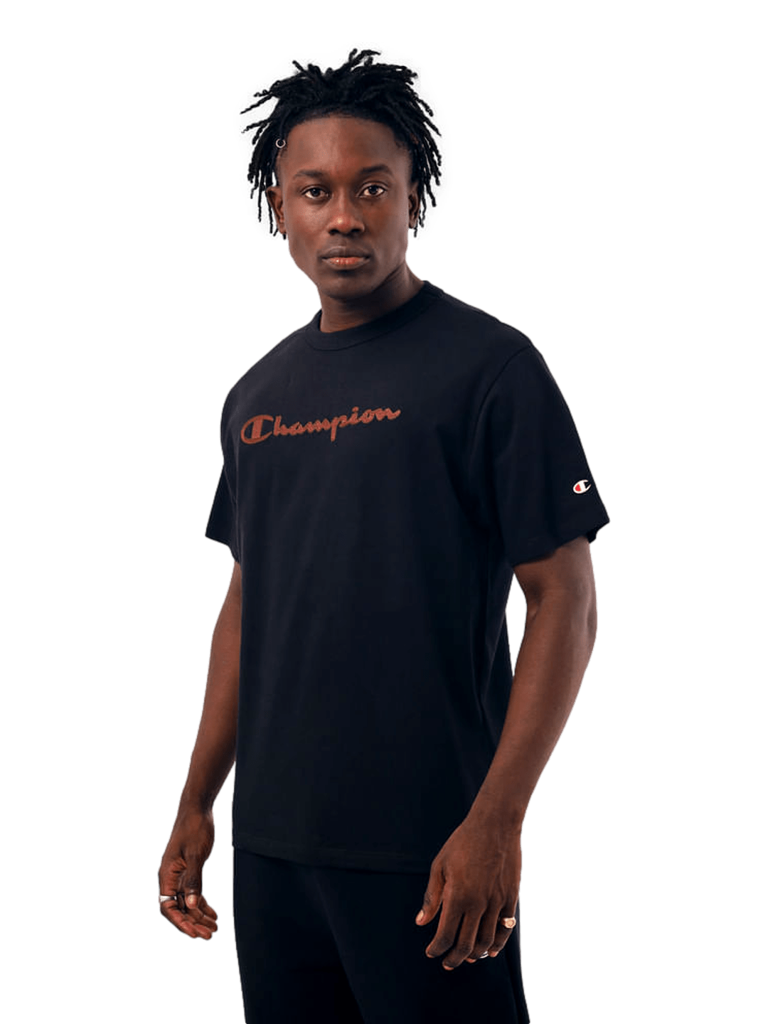 Camiseta Champion Masculina Life Script Stitch Bordado — Preto - Ale Imports