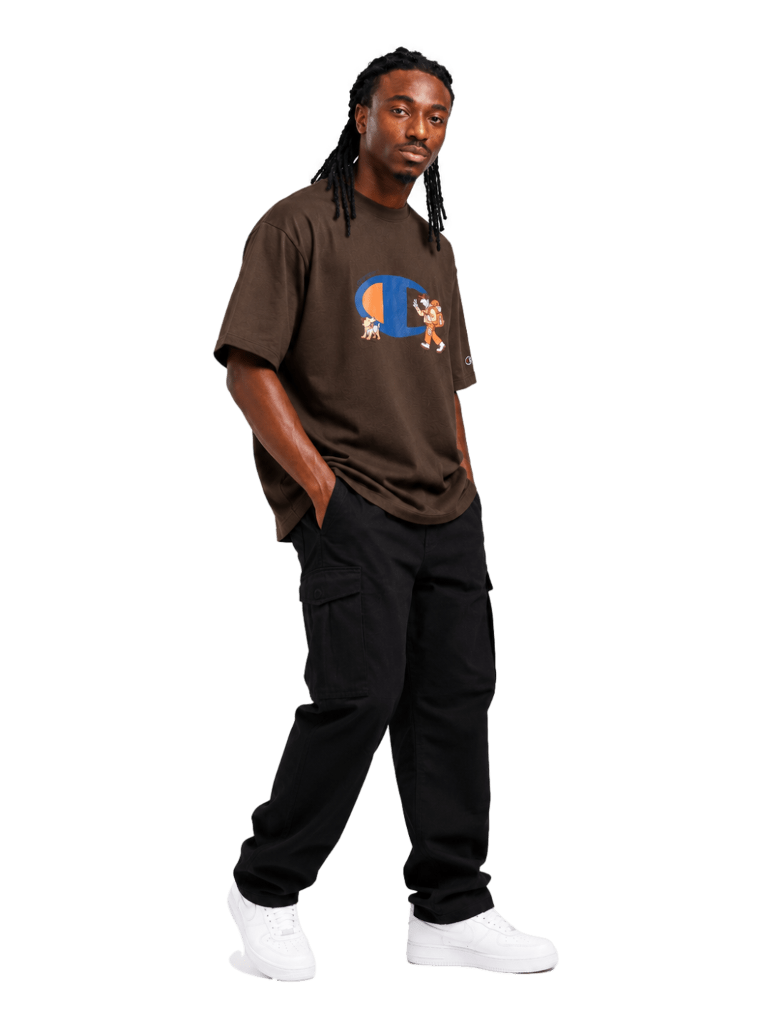 Camiseta Champion Oversize Masculina - Marrom - Ale Imports