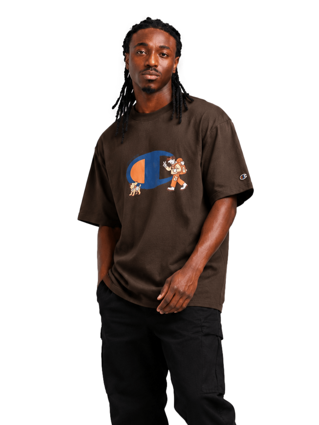 Camiseta Champion Oversize Masculina - Marrom - Ale Imports